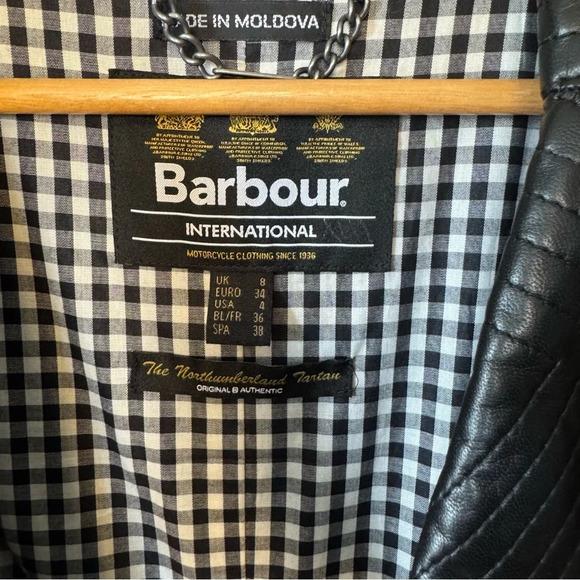 Barbour International Women’s Sz 4 Pivot Waxed Cotton Jacket - Picture 6 of 9